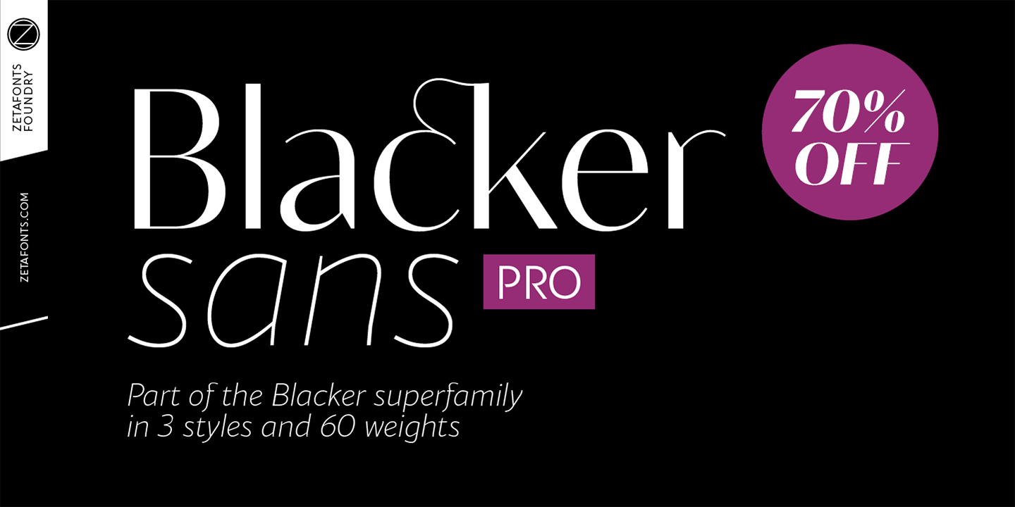 Beispiel einer Blacker Sans Pro Black Italic-Schriftart